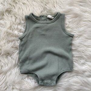 Spearmint love waffle bubble romper